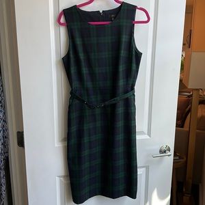 JCrew Navy and Green plaid dress, size 8